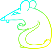 cold gradient line drawing of a sly cartoon rat png