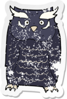 retro distressed sticker of a cartoon owl png