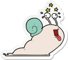 sticker of a crazy cartoon snail png