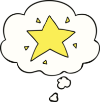 cartoon star with thought bubble png