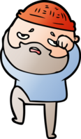 cartoon worried man with beard png