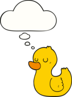 dibujos animados Pato con pensamiento burbuja png