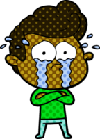 hombre llorando de dibujos animados png