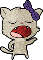 gato bostezando de dibujos animados png