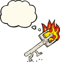 cartoon devil fork with thought bubble png