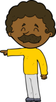 cartoon man with mustache pointing png