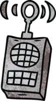 hand drawn textured cartoon doodle of a walkie talkie png