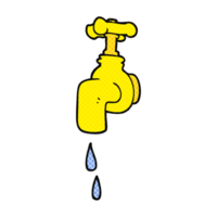 hand drawn cartoon dripping faucet png