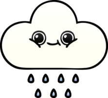 gradient shaded cartoon of a rain cloud png