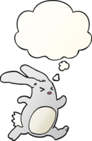 cartoon rabbit with thought bubble in smooth gradient style png