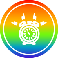 alarm klok circulaire icoon met regenboog helling af hebben png