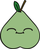 mignonne dessin animé de une vert poire png