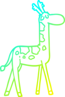 du froid pente ligne dessin de une dessin animé marrant girafe png