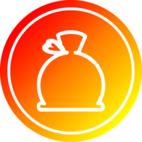 bulging sack circular icon with warm gradient finish png