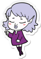 sticker of a pretty cartoon elf girl png