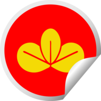 circulaire pellen sticker tekenfilm van een herfst blad png