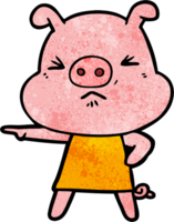 cerdo enojado de dibujos animados png