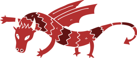 cartoon doodle flying dragon png