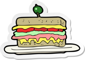 autocollant d'un sandwich de dessin animé png