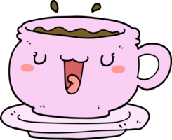 tasse et soucoupe de dessin animé mignon png