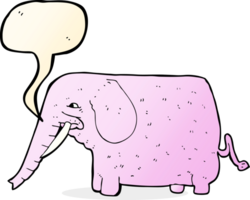 cartone animato divertente elefante con discorso bolla png