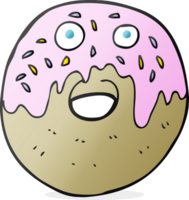 hand drawn cartoon doughnut png