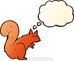 cartoon red squirrel with thought bubble png