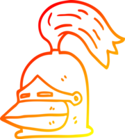 chaud pente ligne dessin de une dessin animé Chevalier casque png