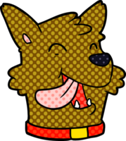 visage de chien heureux de dessin animé png