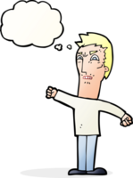 cartoon annoyed man with thought bubble png