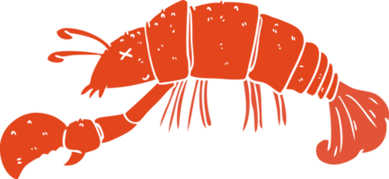 flat color style cartoon lobster png