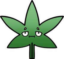 gradient shaded cartoon of a marijuana leaf png