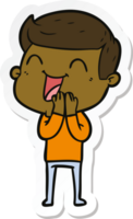 sticker of a cartoon man laughing png