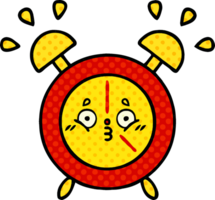 comic book style cartoon of a alarm clock png