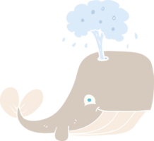 flat color illustration of whale spouting water png