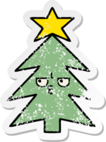 noodlijdende sticker van een schattige cartoon-kerstboom png