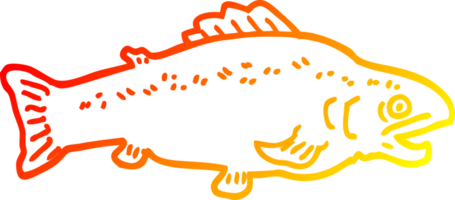 chaud pente ligne dessin de une dessin animé grand poisson png