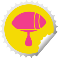 circular peeling sticker cartoon of a crying eye looking to one side png