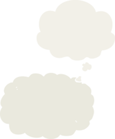 cartoon cloud with thought bubble in retro style png