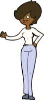 cartoon woman waving png