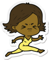 sticker of a cartoon angry woman png