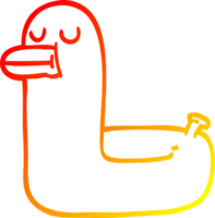 warm gradient line drawing of a cartoon yellow ring duck png