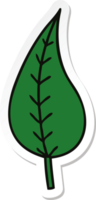 sticker of a cute cartoon green leaf png