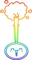 rainbow gradient line drawing of a cartoon science experiment png