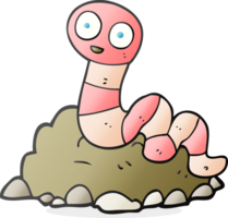 hand drawn cartoon earthworm png