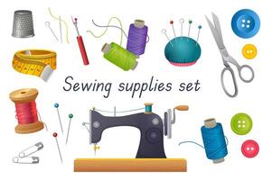Sewing Tools Set vector