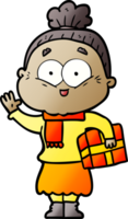 Cartoon glückliche alte Frau png