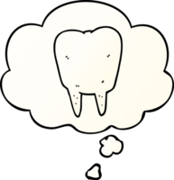 cartoon tooth with thought bubble in smooth gradient style png