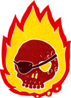 cartoon burning skull png