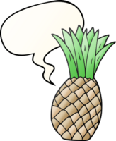 cartoon pineapple with speech bubble in smooth gradient style png